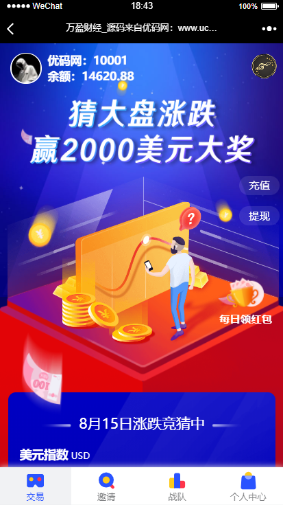 【USDT指数涨跌】蓝色UI二开币圈万盈财经币圈源码K线正常WordPress主题模板_淘源码资源网_建站教程WordPress主题模板_zibll子比主题官网_淘源码资源网