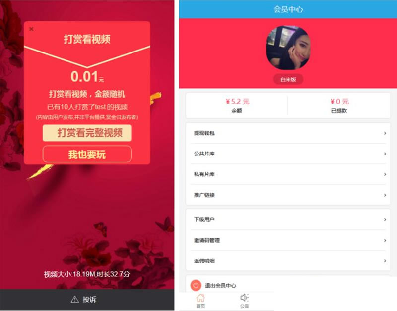 最新版微信视频打赏平台源码，包含代理系统，已对接第三方支付，支持支付宝和微信支付，用户可提现-ssWordPress主题模板_淘源码资源网_建站教程WordPress主题模板_zibll子比主题官网_淘源码资源网