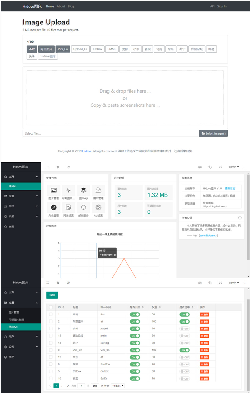 Hidove在线聚合图床网站源码 支持15个接口自由更换 上传API，bootstrap4简约界面WordPress主题模板_淘源码资源网_建站教程WordPress主题模板_zibll子比主题官网_淘源码资源网