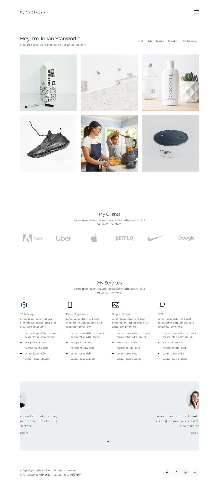 白色极简设计师portfolio响应式网站模板WordPress主题模板_淘源码资源网_建站教程WordPress主题模板_zibll子比主题官网_淘源码资源网