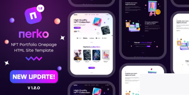 Nerko – NFT 作品展示网站单页HTML模板 – v1.3.1WordPress主题模板_淘源码资源网_建站教程WordPress主题模板_zibll子比主题官网_淘源码资源网