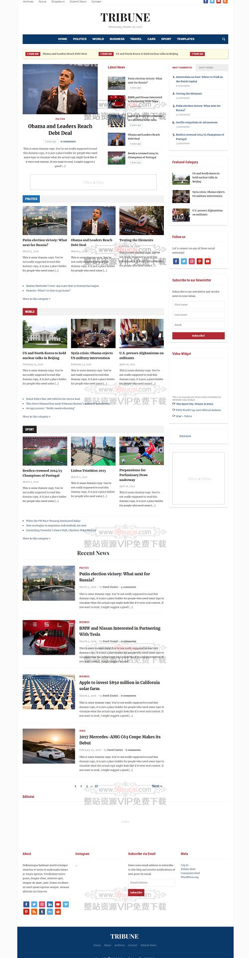 WordPress主题：响应式cms主题模板 Tribune主题WordPress主题模板_淘源码资源网_建站教程WordPress主题模板_zibll子比主题官网_淘源码资源网